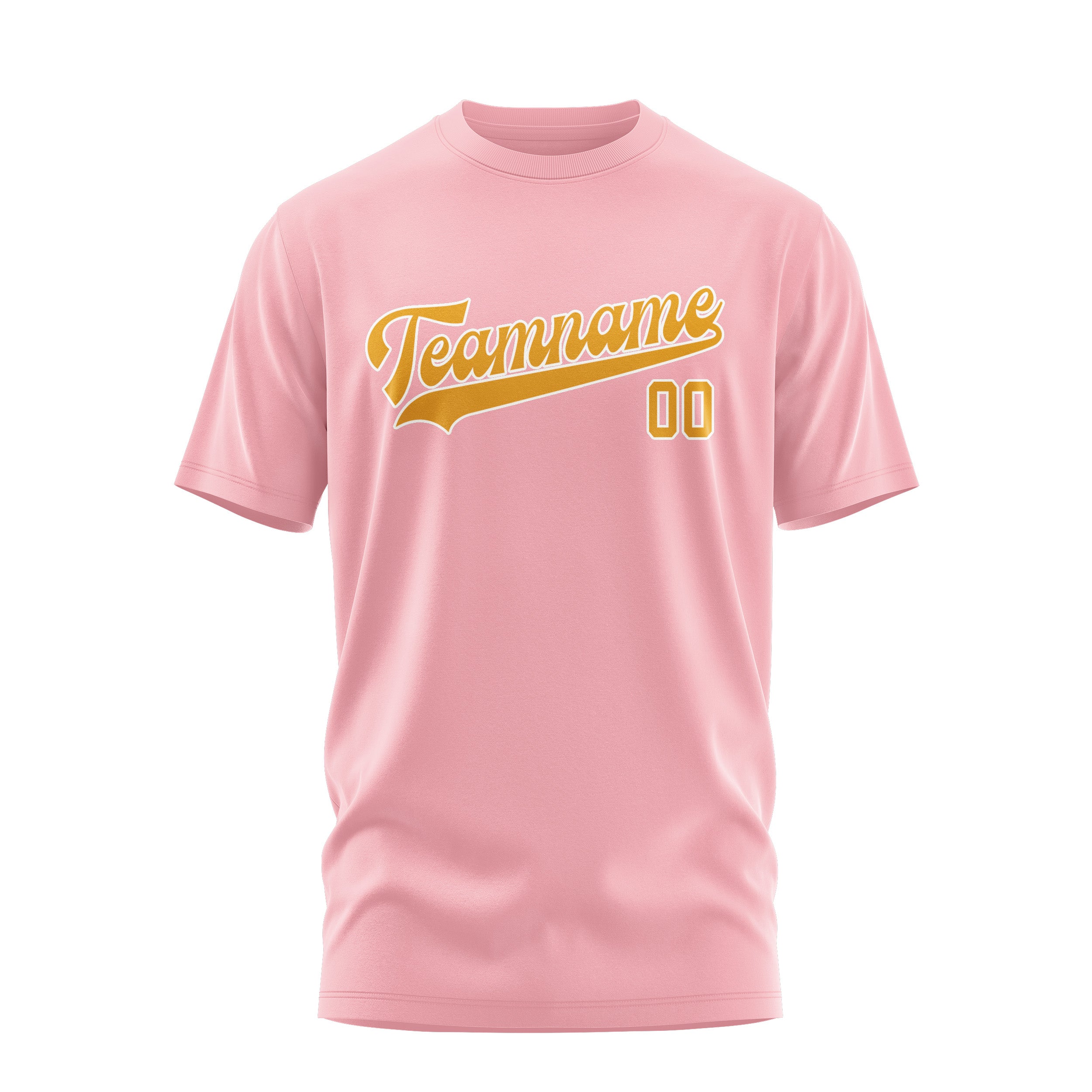 Maßgeschneidertes Rosa Gelb T-Shirt