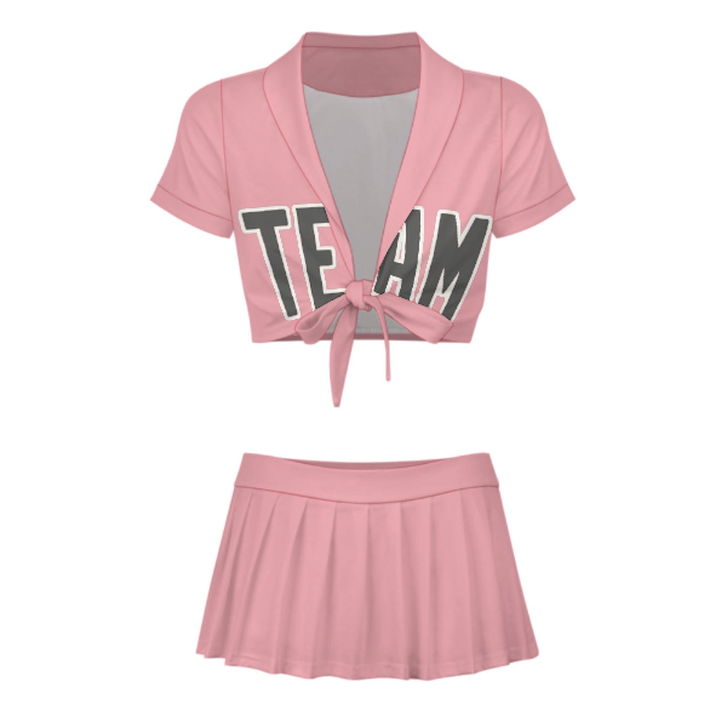 Maßgeschneidertes Rosa Dunkelgrau Cheerleader Outfit Set