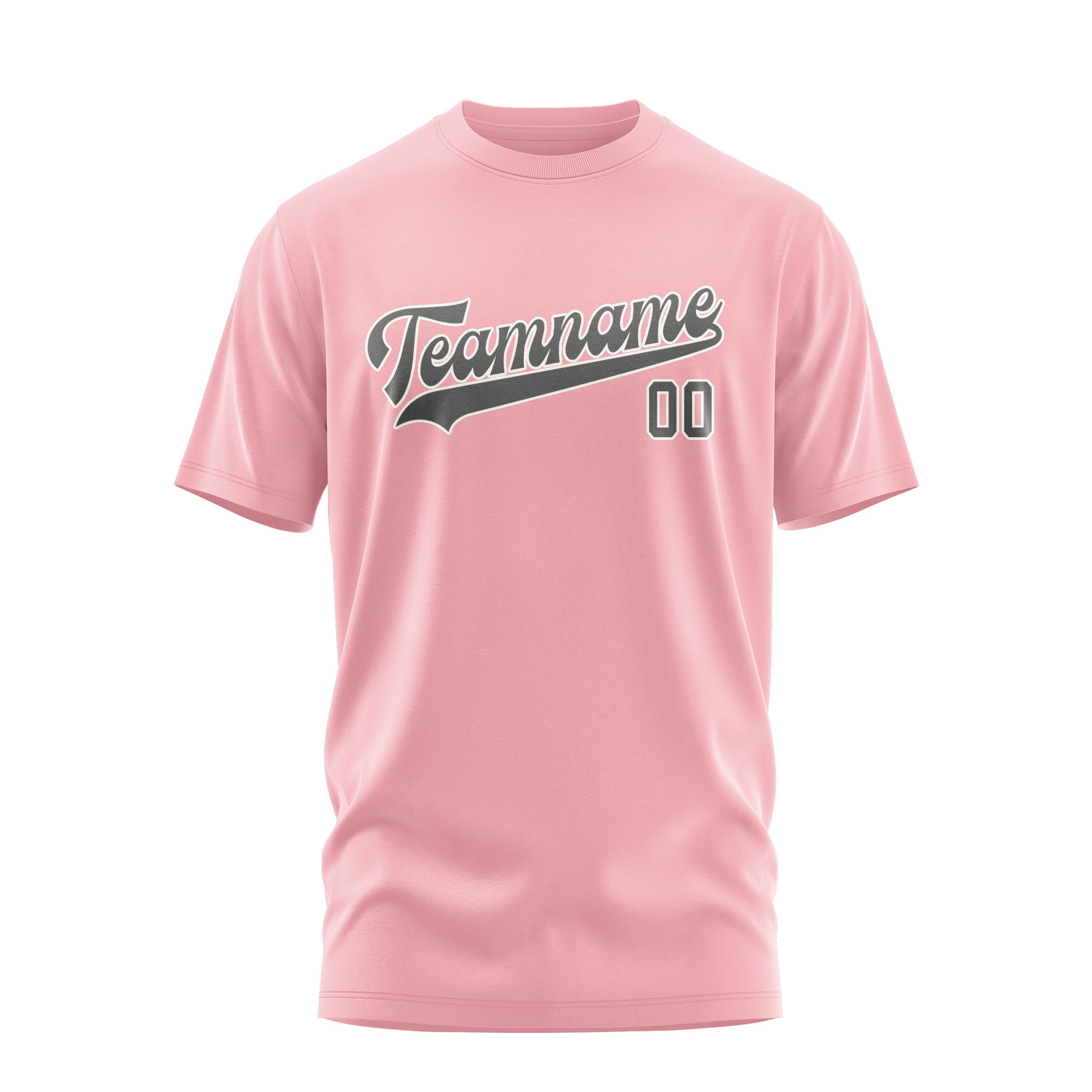 Maßgeschneidertes Rosa Dunkelgrau T-Shirt