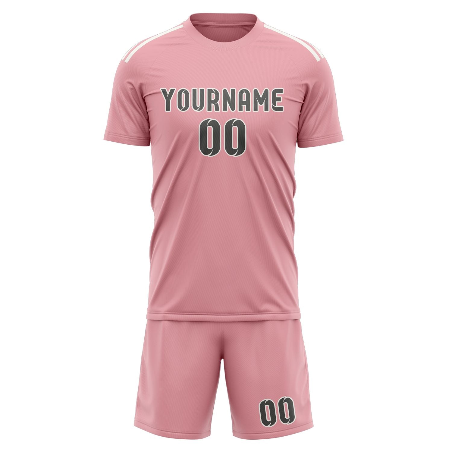 Set di maglie da football personalizzate rosa e grigio scuro professionali