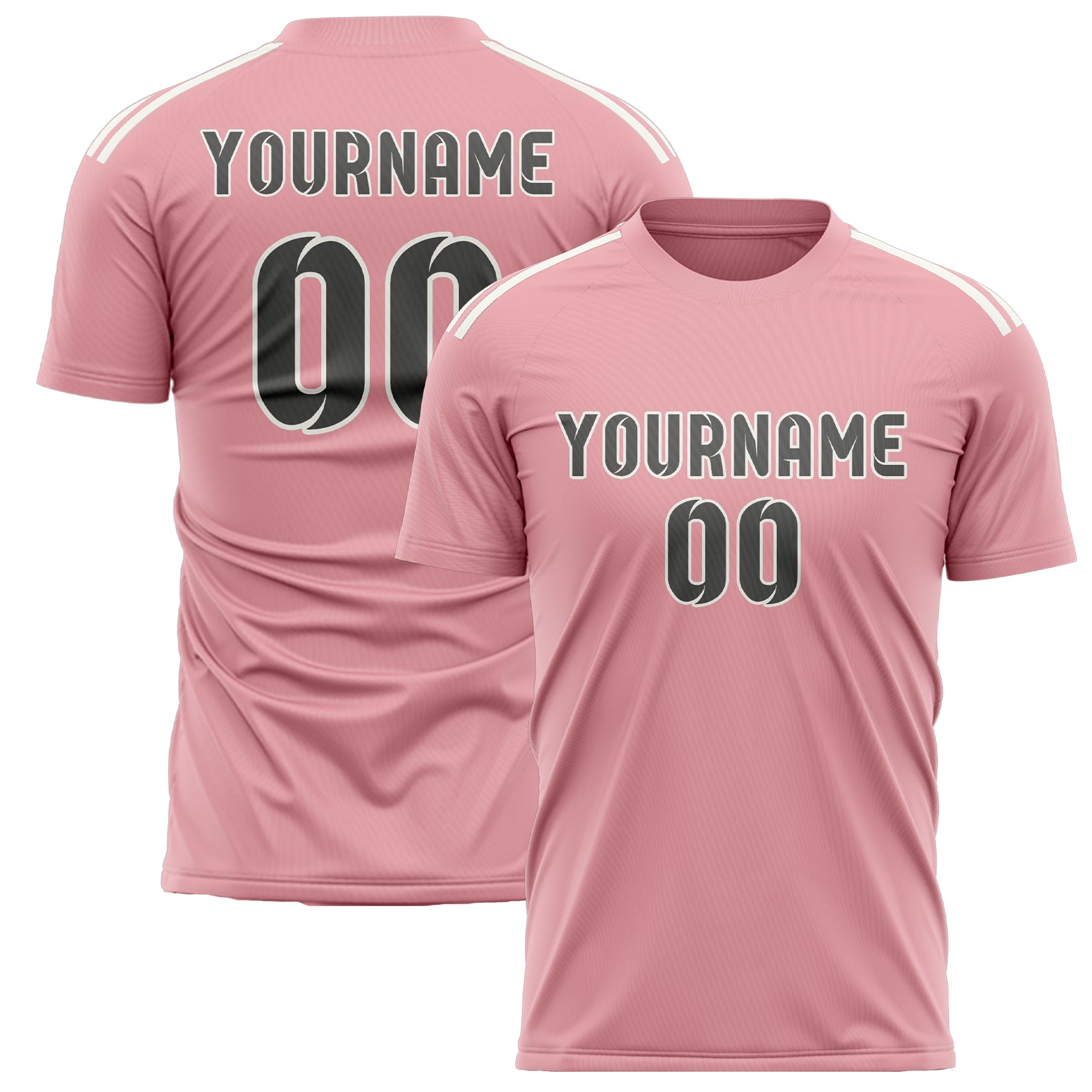 Benutzerdefiniertes Professionelles Rosa Dunkelgrau Fußballtrikot