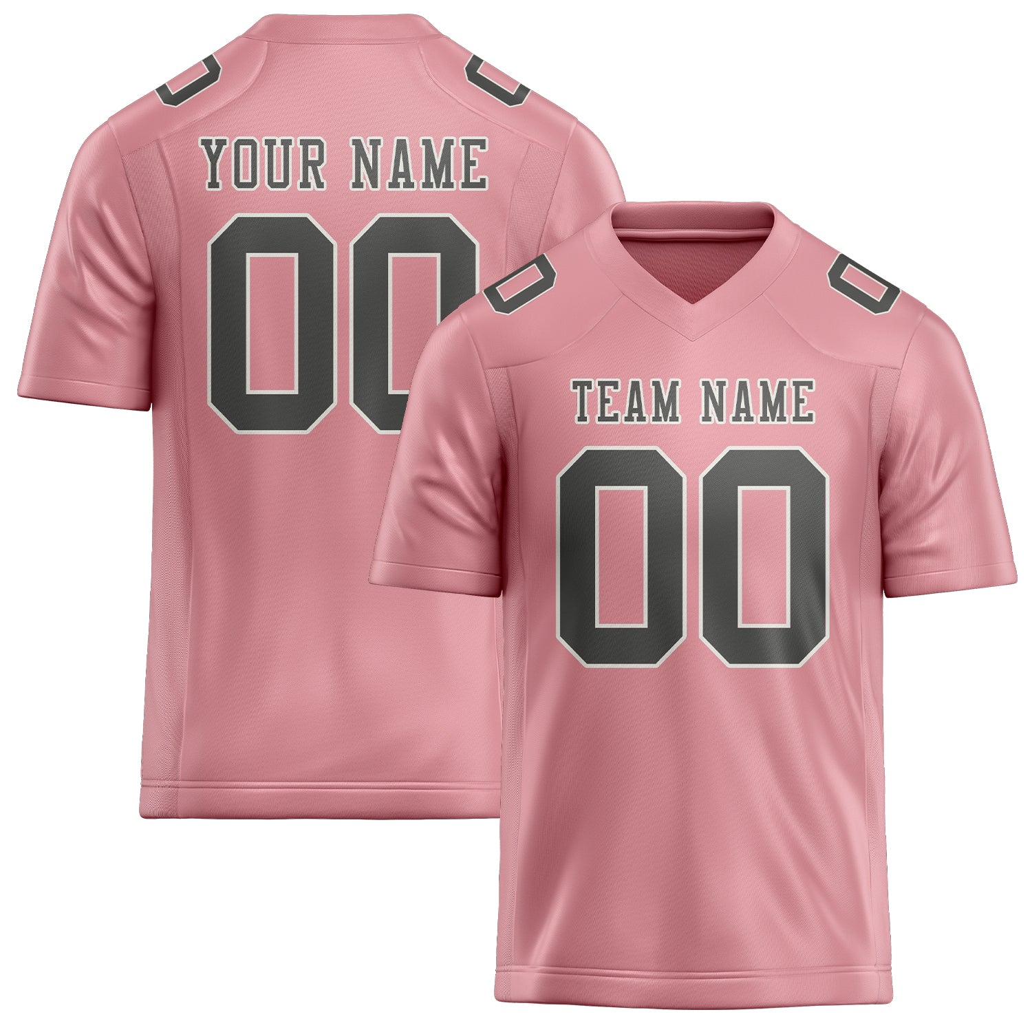 Maßgeschneidertes Professionelles Rosa Dunkelgrau Rugbytrikot
