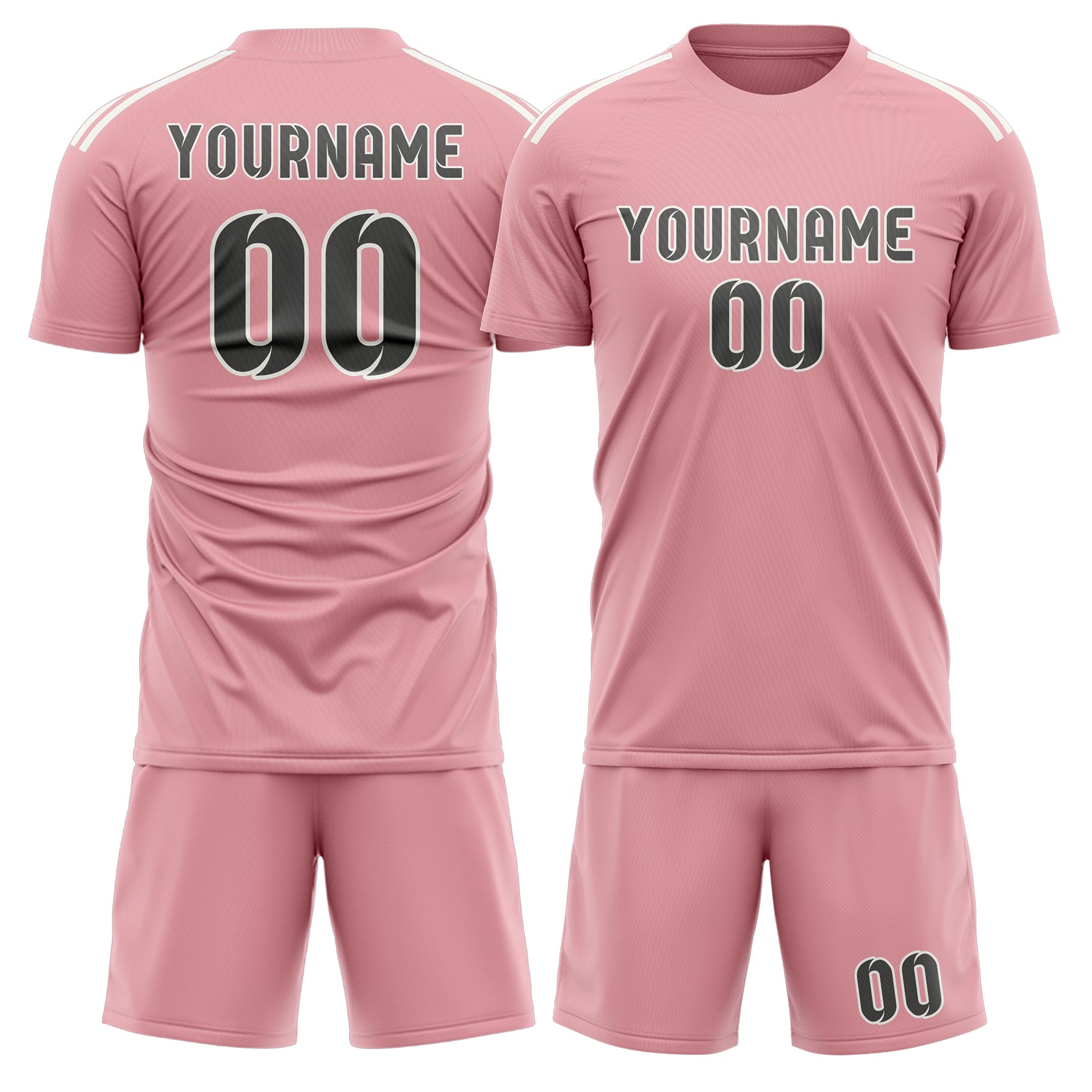 Set di maglie da football personalizzate rosa e grigio scuro professionali