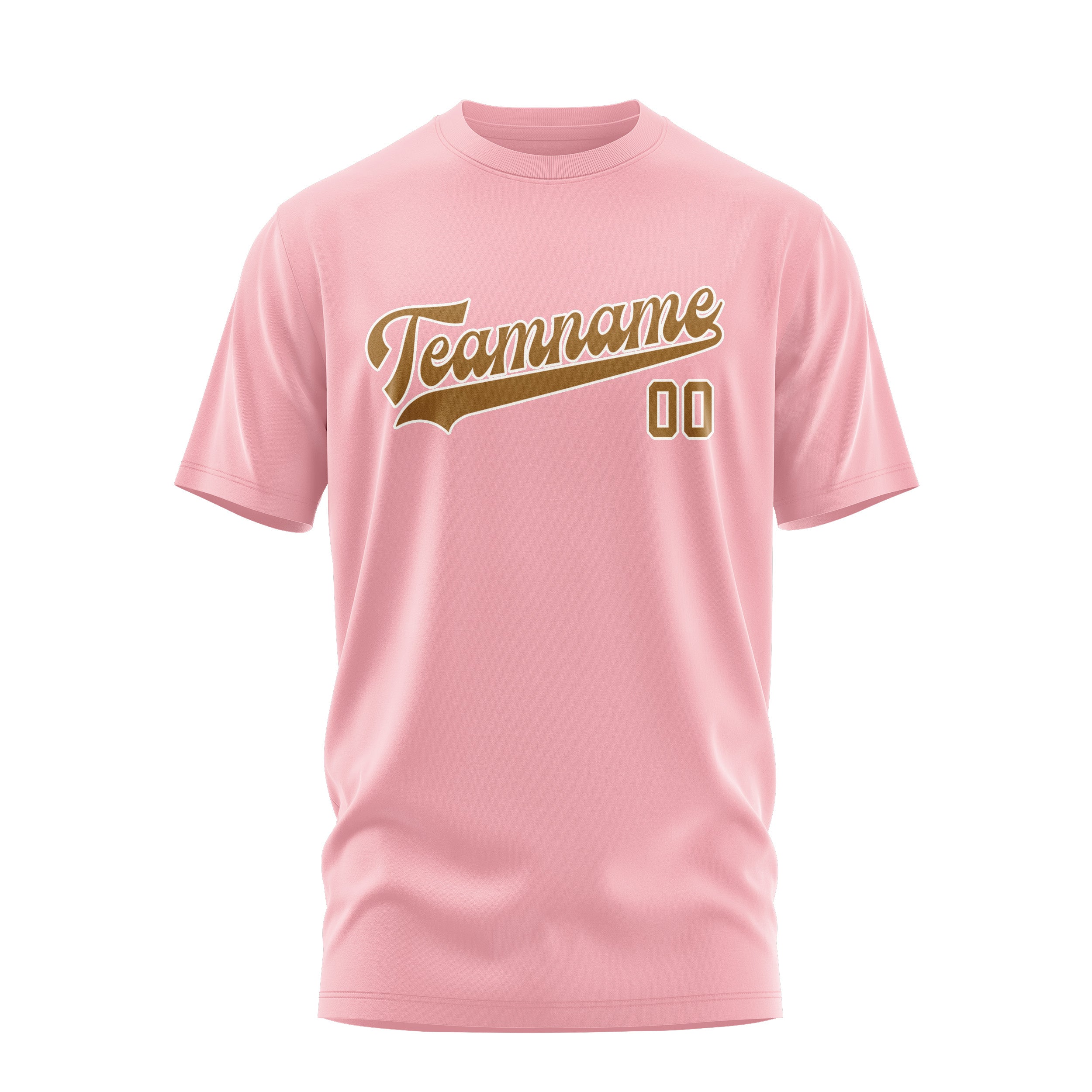 Maßgeschneidertes Rosa Khaki T-Shirt