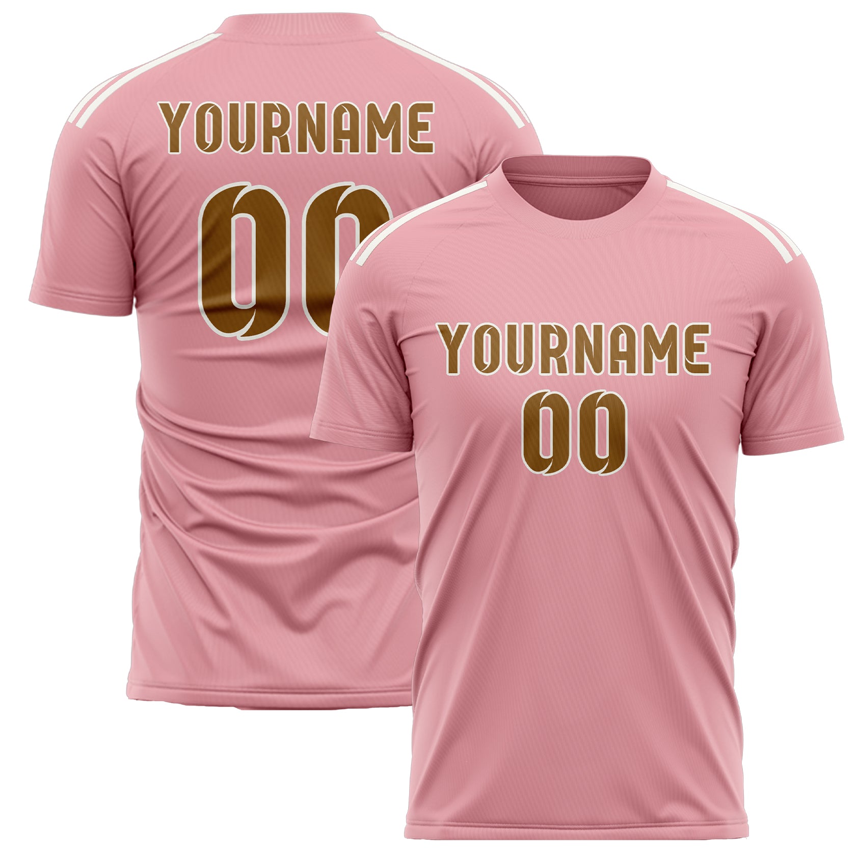 Benutzerdefiniertes Professionelles Rosa Khaki Fußballtrikot