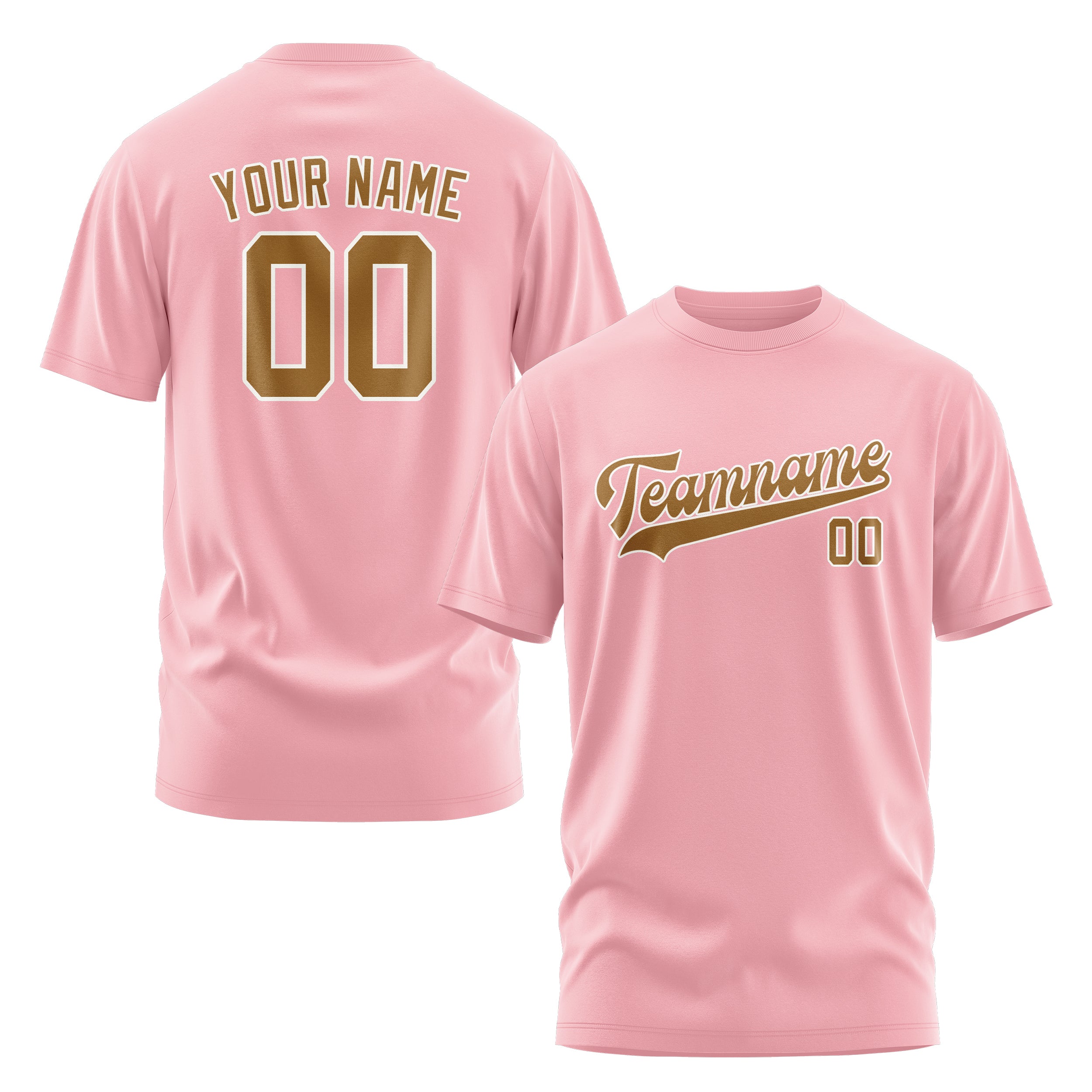 Maßgeschneidertes Rosa Khaki T-Shirt