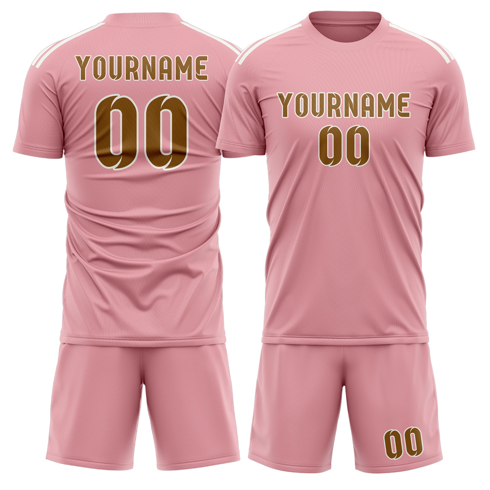 Set di maglie da football personalizzate rosa e cachi professionali