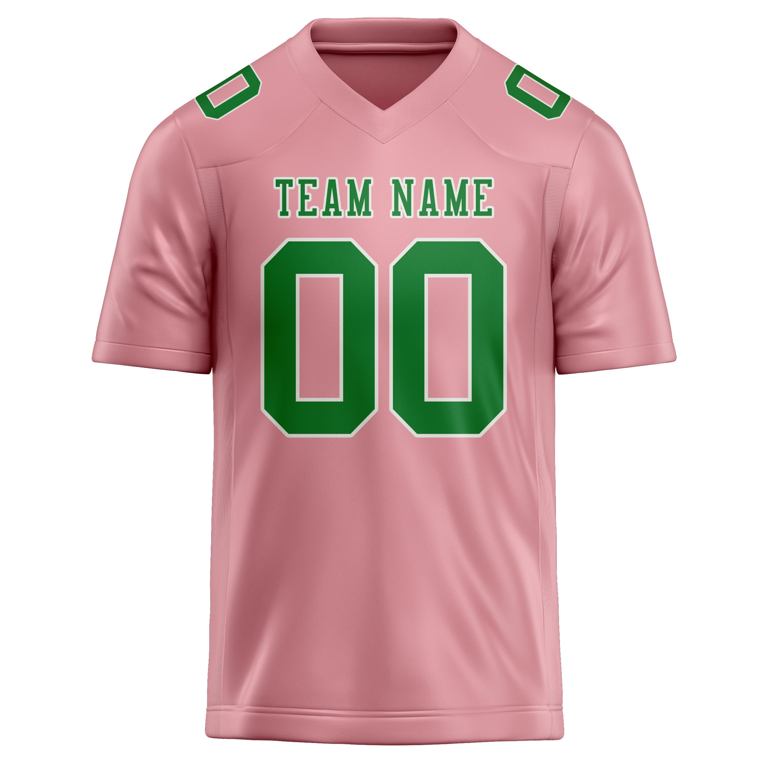 Maßgeschneidertes Professionelles Rosa Smaragdgrün Rugbytrikot