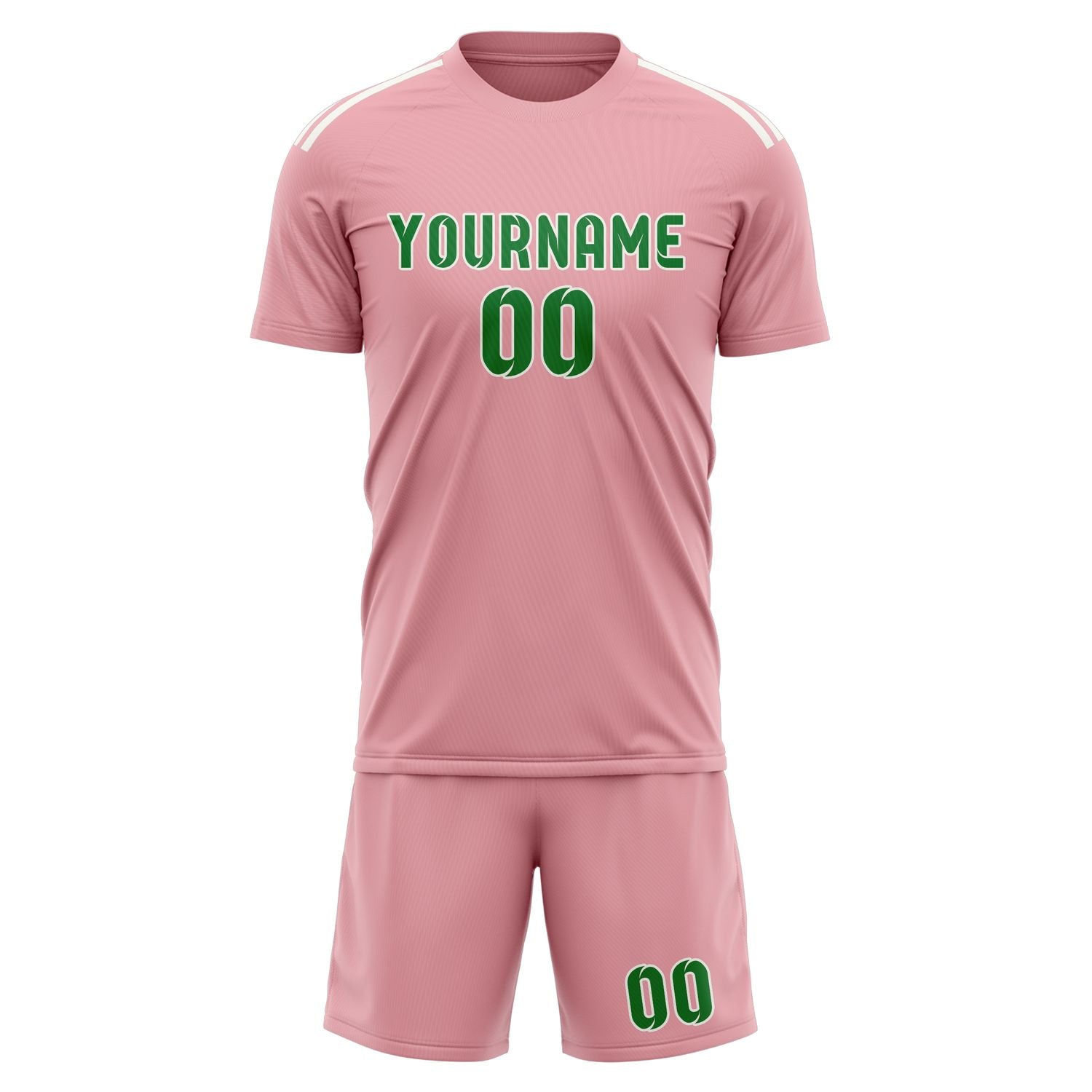 Set di maglie da football rosa e verde smeraldo professionali su misura