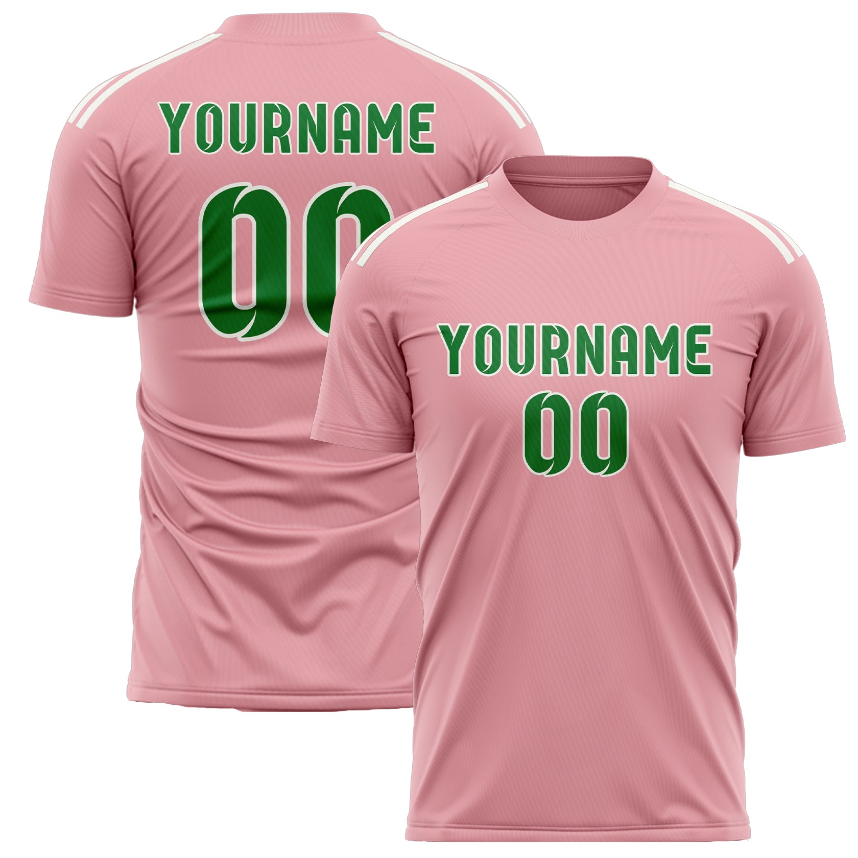 Benutzerdefiniertes Professionelles Rosa Smaragdgrün Fußballtrikot