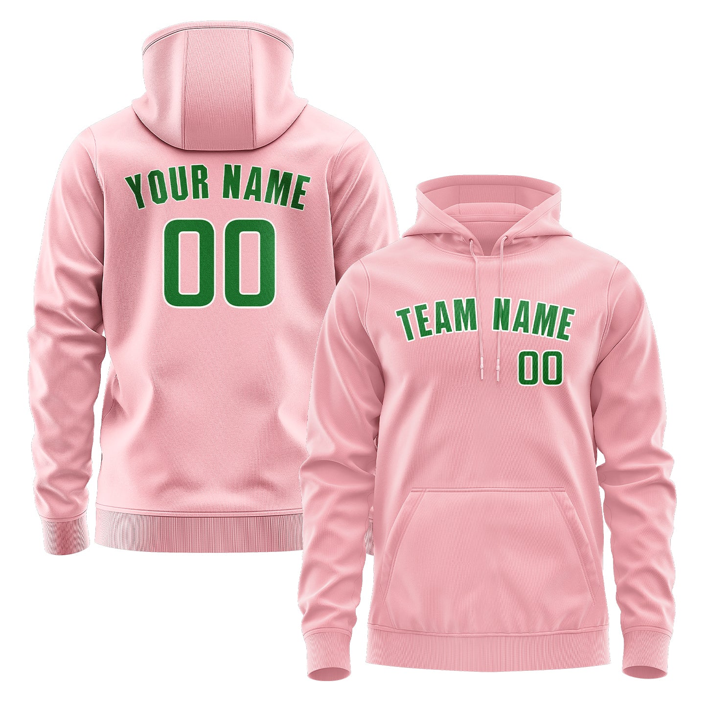 Maßgeschneidertes Rosa Smaragdgrün Hoodie