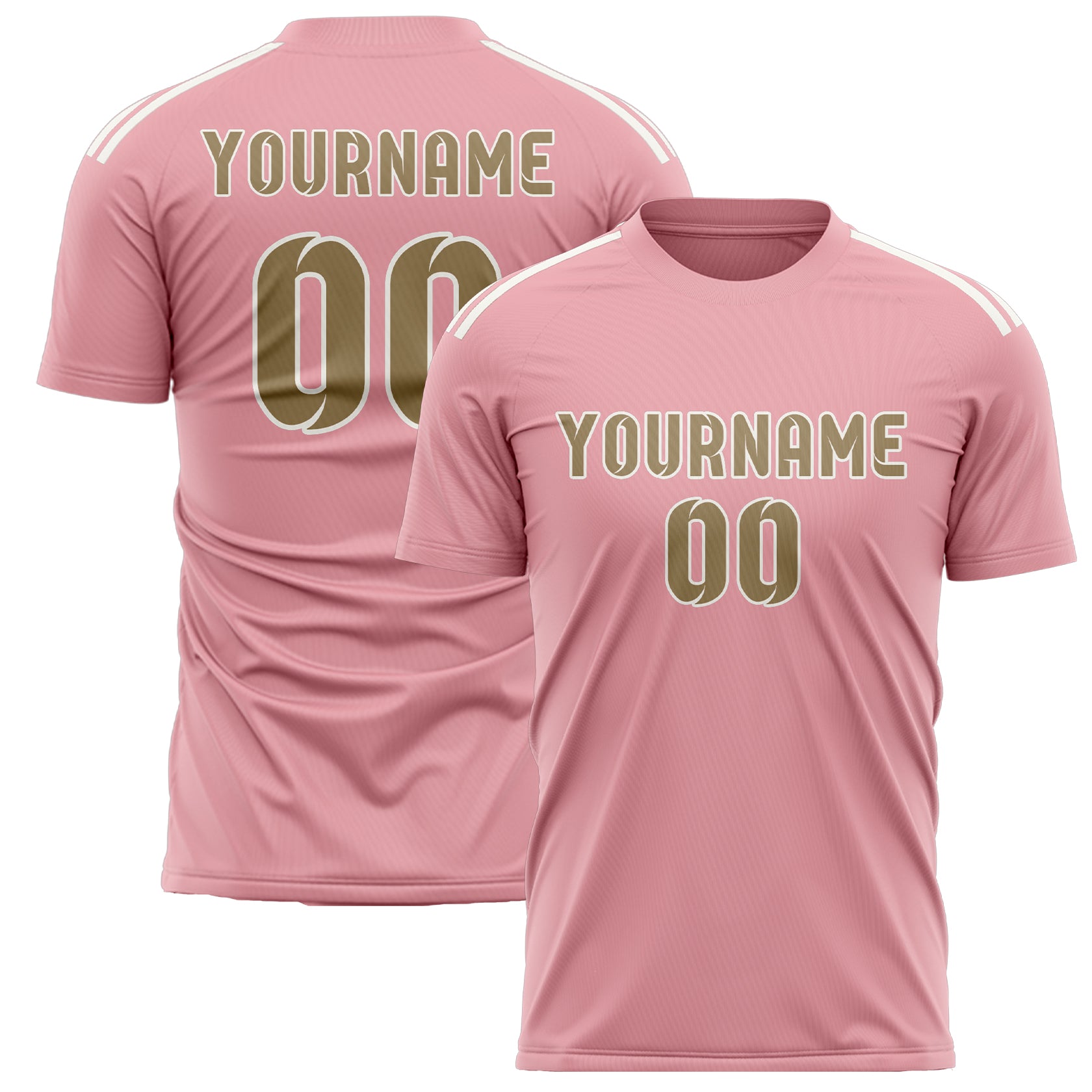 Benutzerdefiniertes Professionelles Rosa Hellkhaki Fußballtrikot