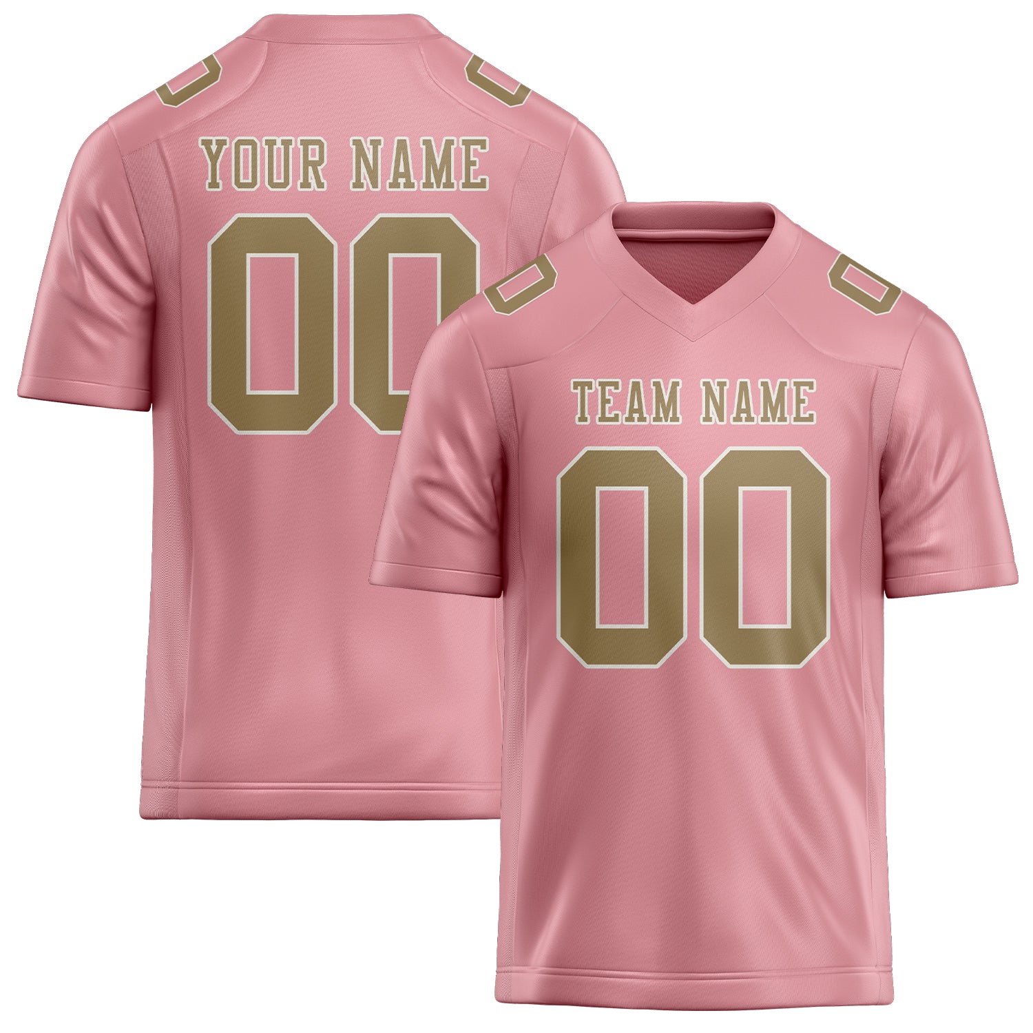 Maßgeschneidertes Professionelles Rosa Hellkhaki Rugbytrikot
