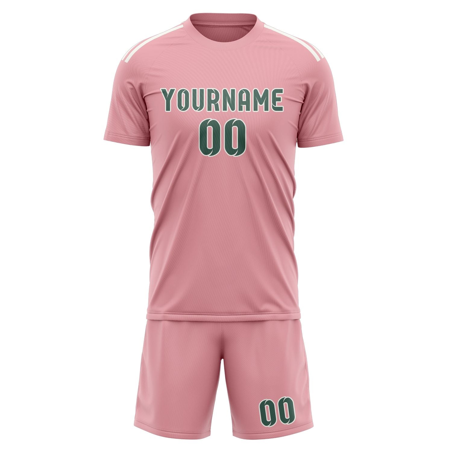 Set di maglie da football personalizzate rosa e verde acqua