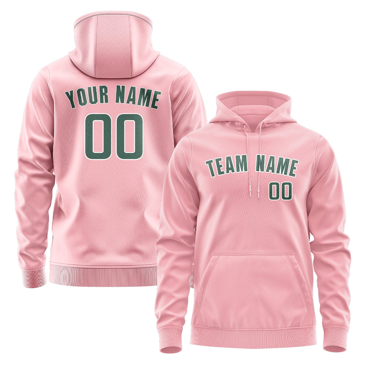 Maßgeschneidertes Rosa Blaugrün Hoodie