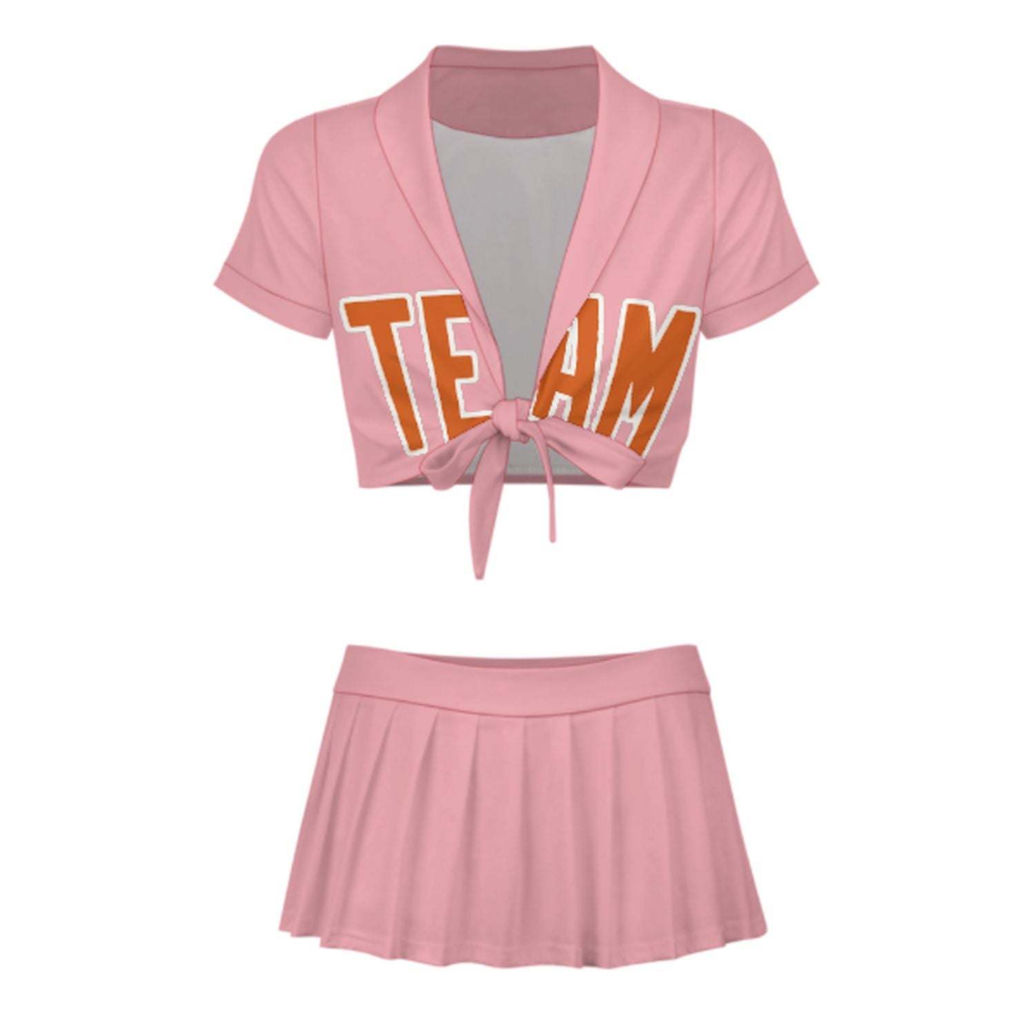 Maßgeschneidertes Rosa Orange Cheerleader Outfit Set