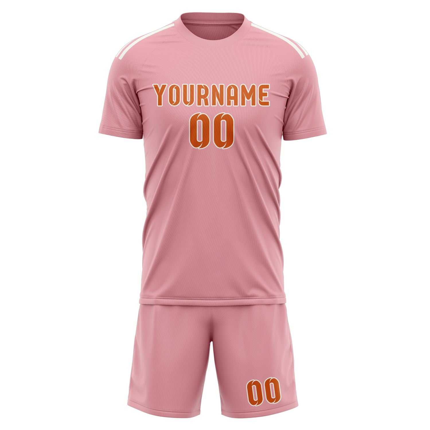 Set di maglie da calcio rosa e arancioni personalizzate
