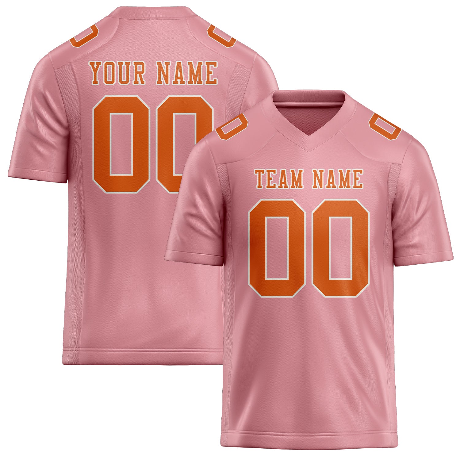 Maßgeschneidertes Professionelles Rosa Orange Rugbytrikot