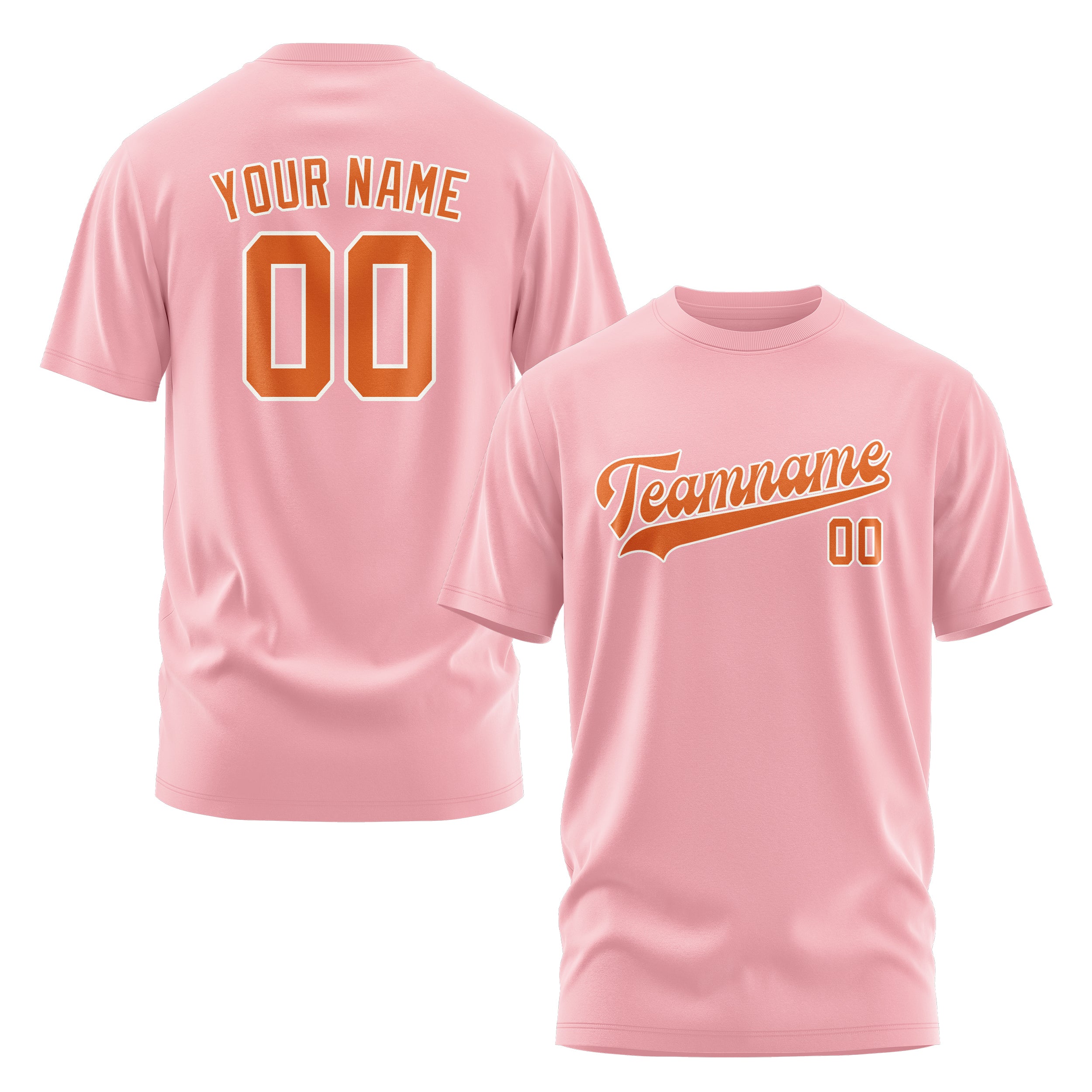 Maßgeschneidertes Rosa Orange T-Shirt