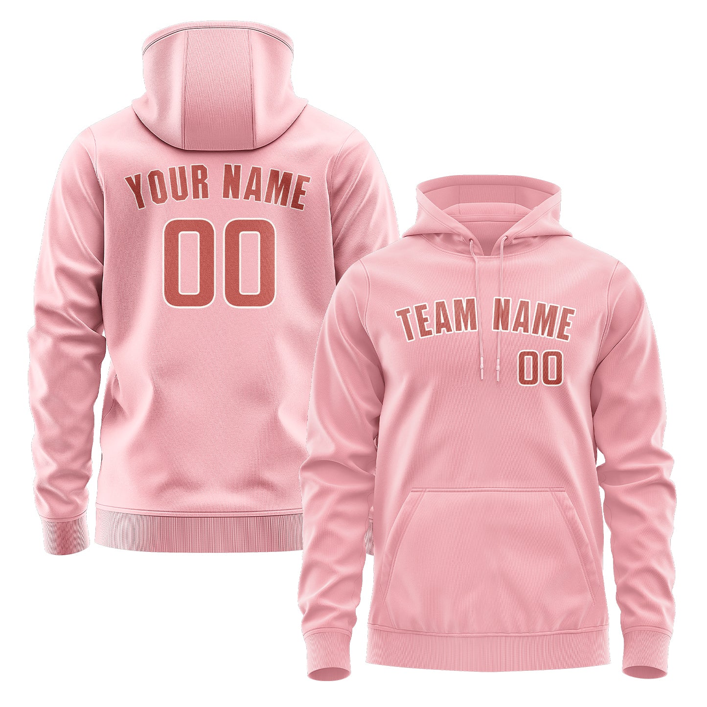 Maßgeschneidertes Rosa Kupferrose Hoodie