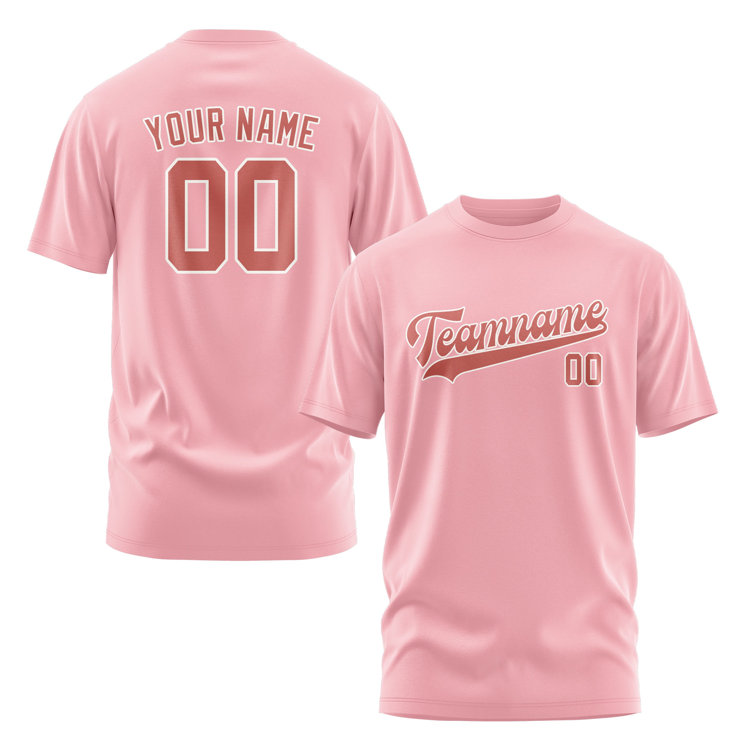 Maßgeschneidertes Rosa Kupferrose T-Shirt