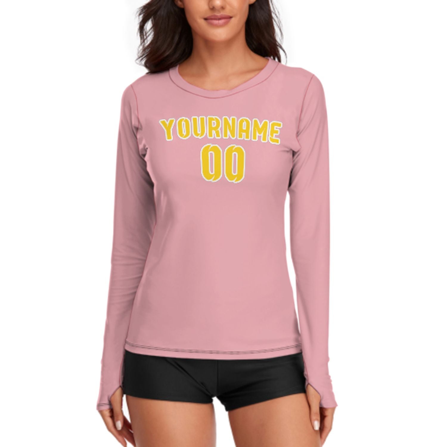Camicia a maniche lunghe da donna in oro rosa realizzata su misura