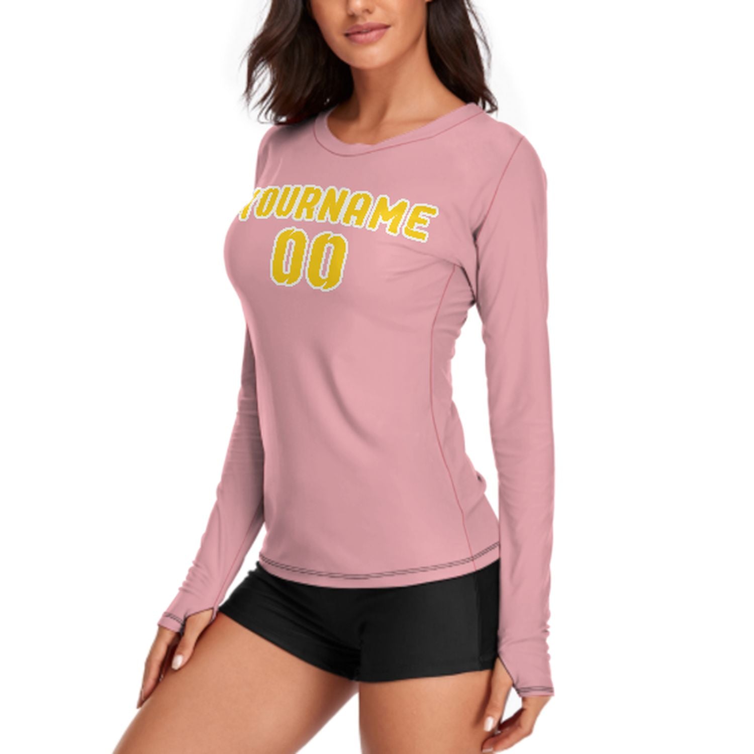 Camicia a maniche lunghe da donna in oro rosa realizzata su misura