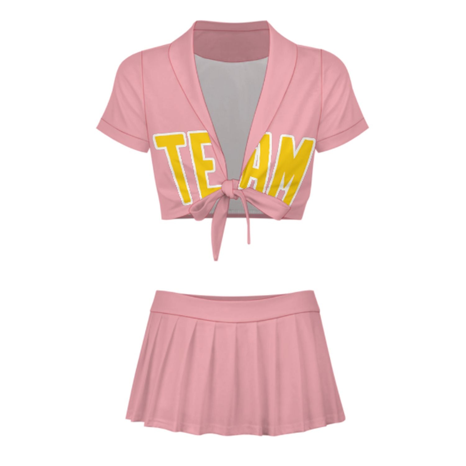 Maßgeschneidertes Rosa Gold Cheerleader Outfit Set