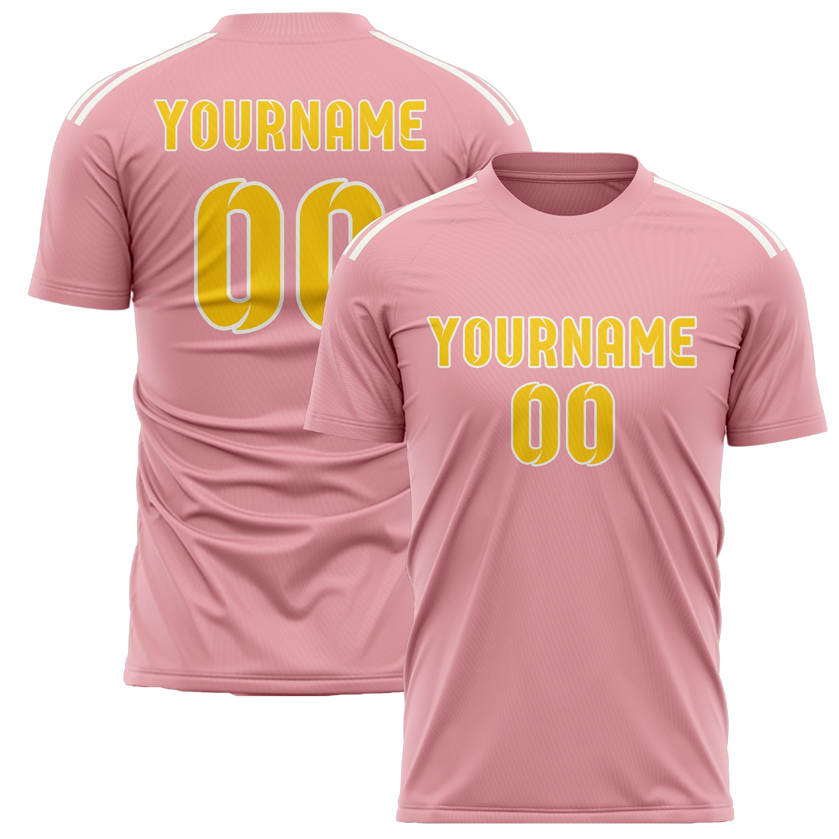 Benutzerdefiniertes Professionelles Rosa Gold Fußballtrikot