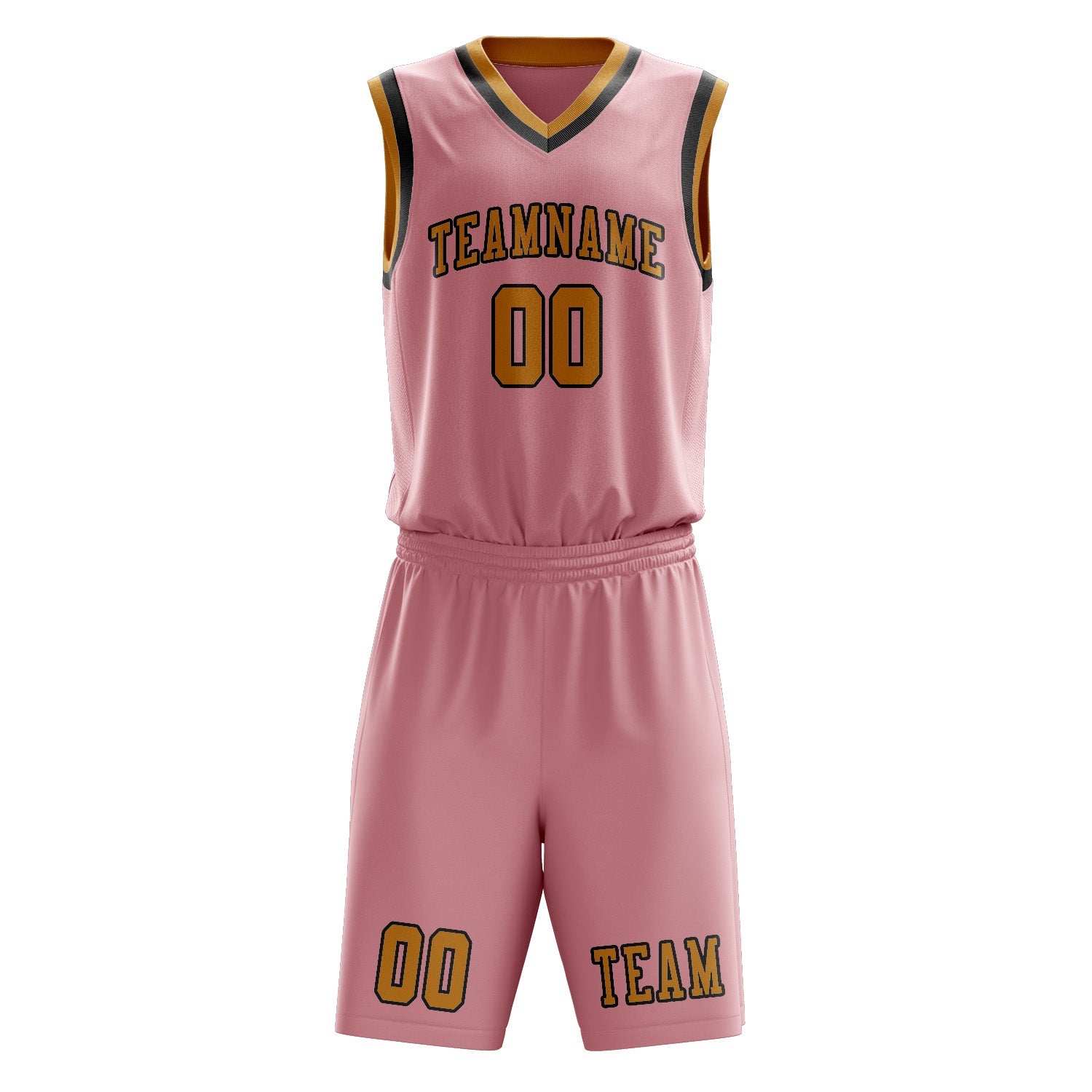 Benutzerdefiniertes Professionelles Rosa Gelb Basketballtrikot-Set