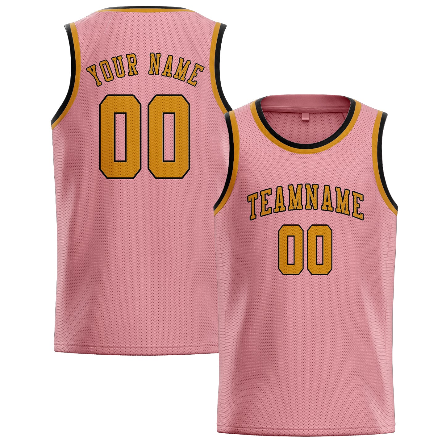 Benutzerdefiniertes Professionelles Rosa Gelb Basketballtrikot