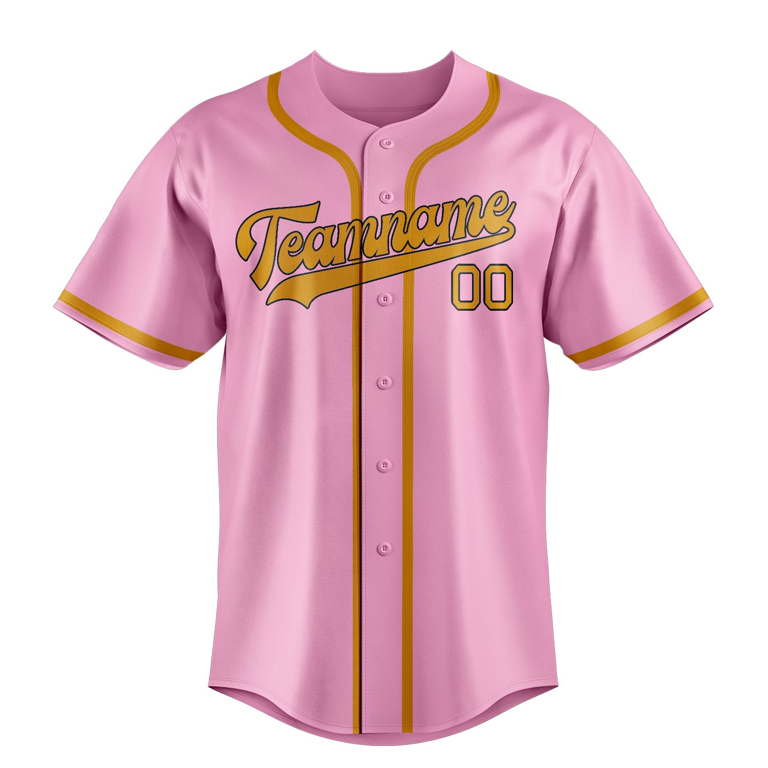 Benutzerdefiniertes Professionelles Rosa Gelb Baseballtrikot