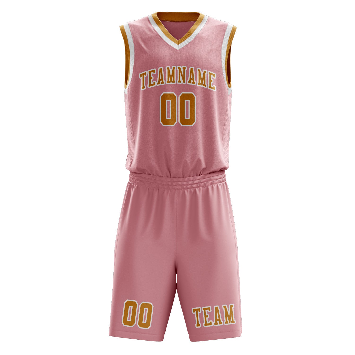 Benutzerdefiniertes Professionelles Rosa Gelb Basketballtrikot-Set