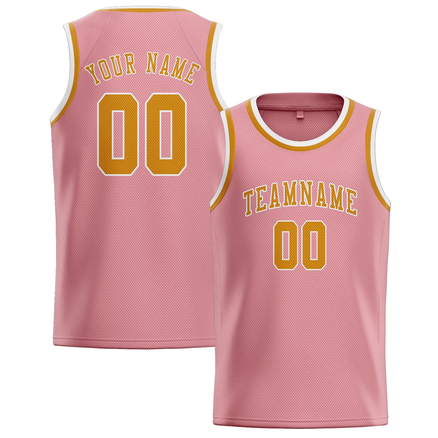 Benutzerdefiniertes Professionelles Rosa Gelb Basketballtrikot