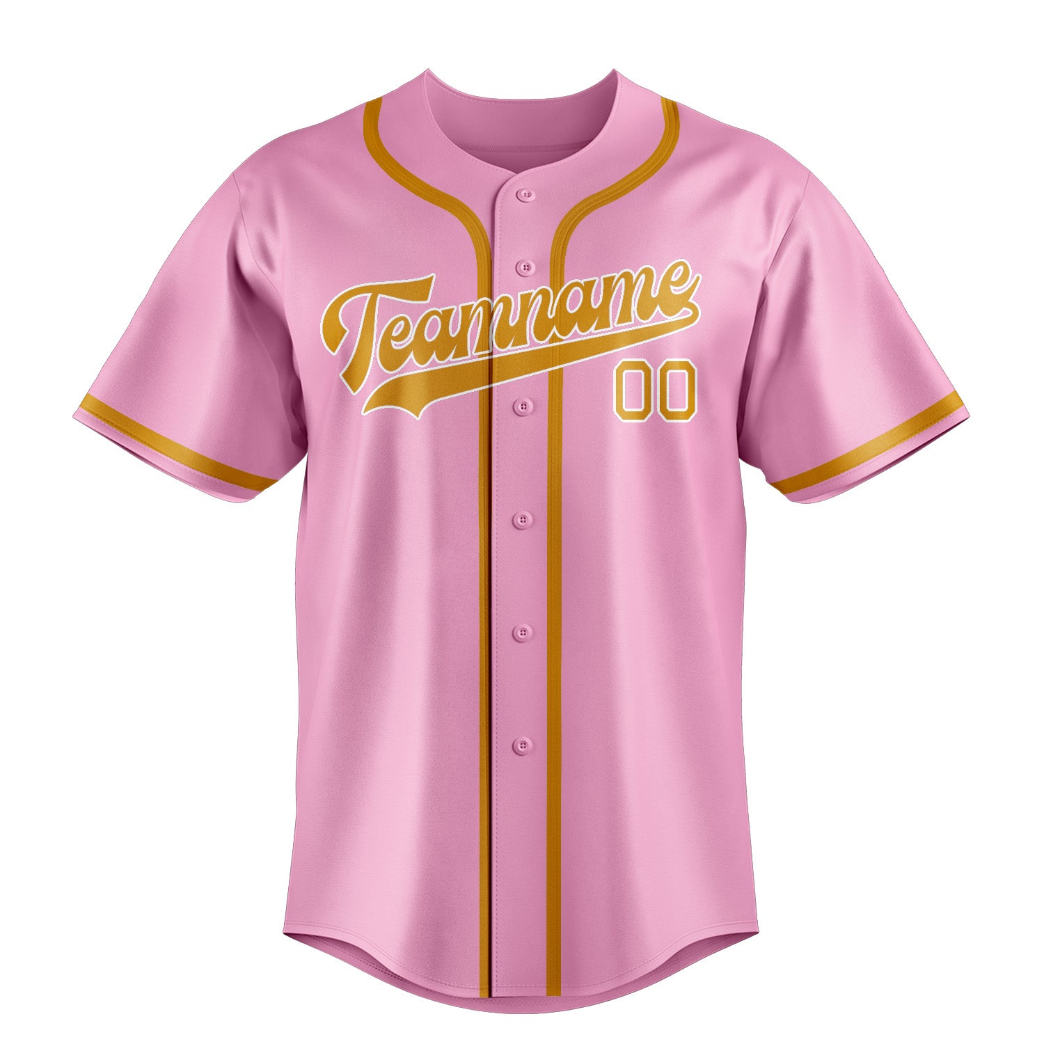 Benutzerdefiniertes Professionelles Rosa Gelb Baseballtrikot