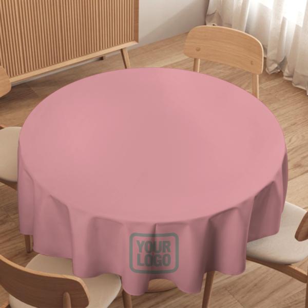 Maßgeschneidertes Rosa Grau Runde Tischdecke