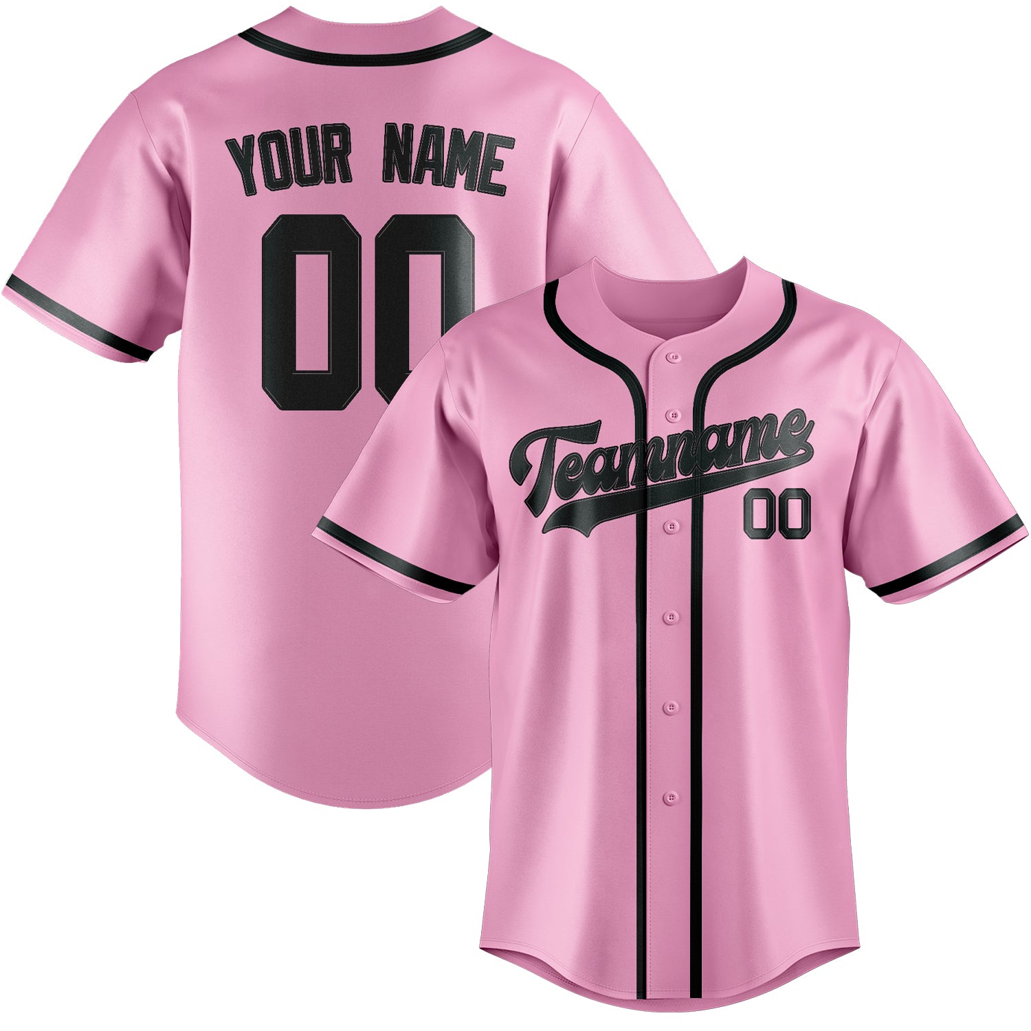 Benutzerdefiniertes Professionelles Rosa Dunkelgrau Baseballtrikot