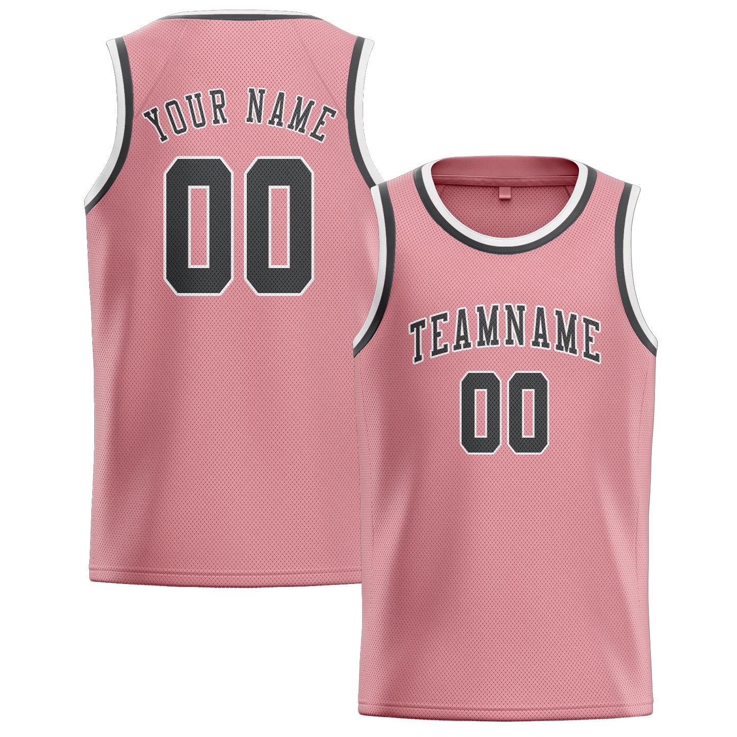 Benutzerdefiniertes Professionelles Rosa Dunkelgrau Basketballtrikot