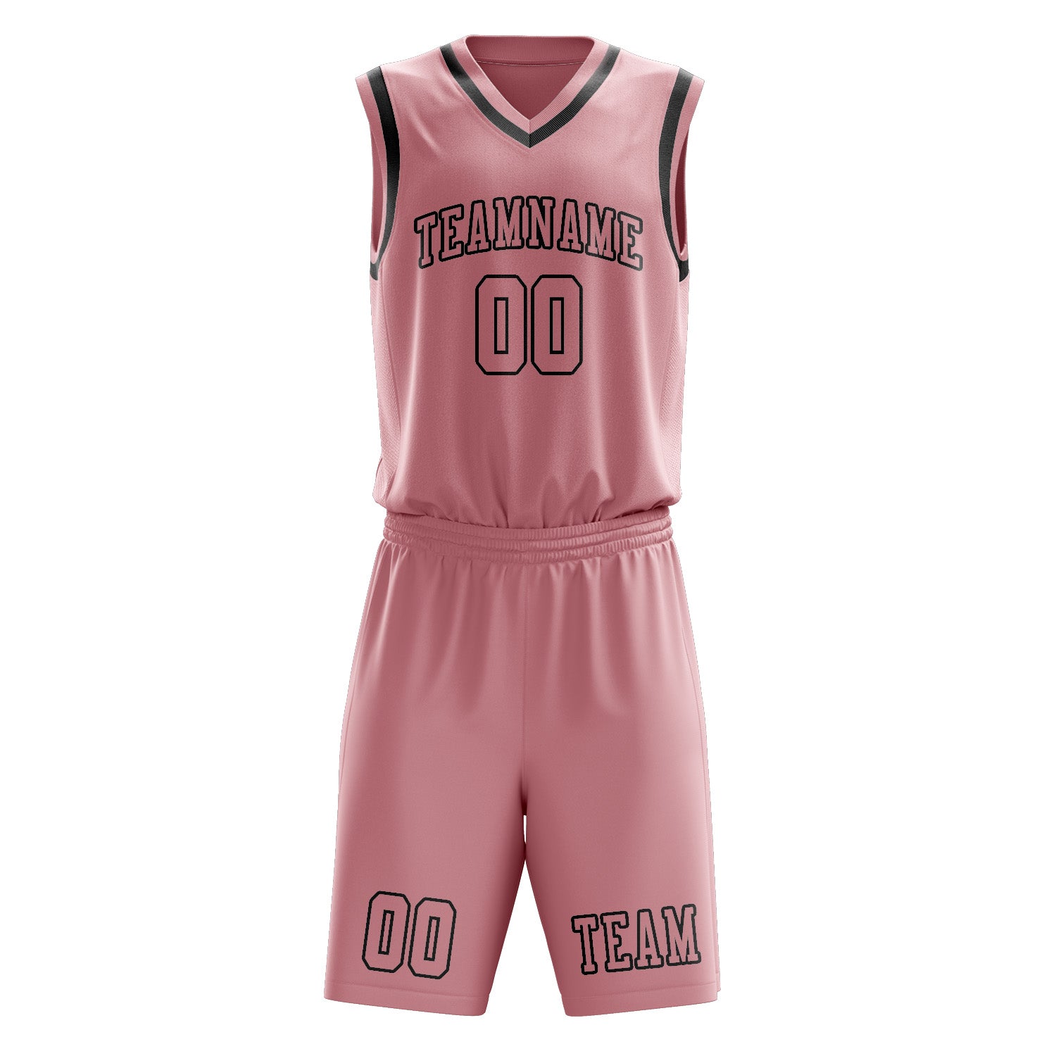 Benutzerdefiniertes Professionelles Rosa Schwarz Basketballtrikot-Set