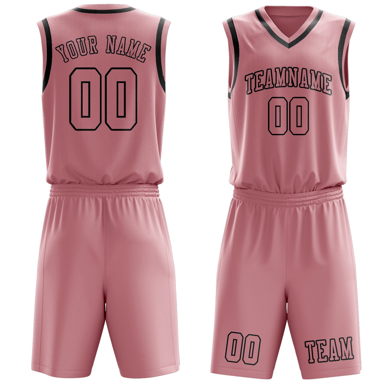 Benutzerdefiniertes Professionelles Rosa Schwarz Basketballtrikot-Set