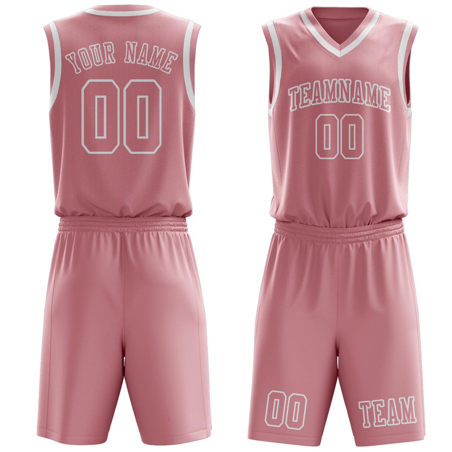 Benutzerdefiniertes Professionelles Rosa Weiß Basketballtrikot-Set