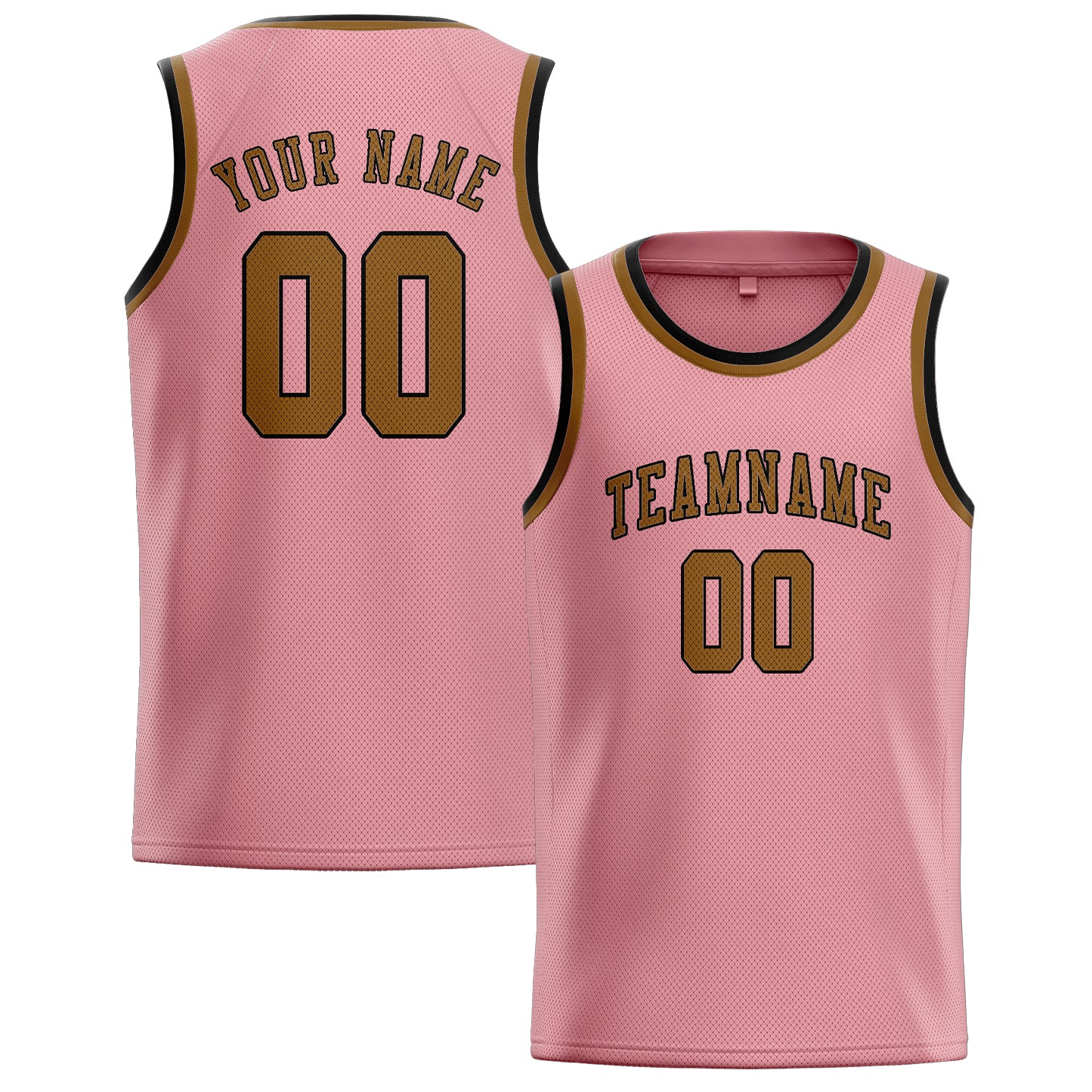 Benutzerdefiniertes Professionelles Rosa Khaki Basketballtrikot