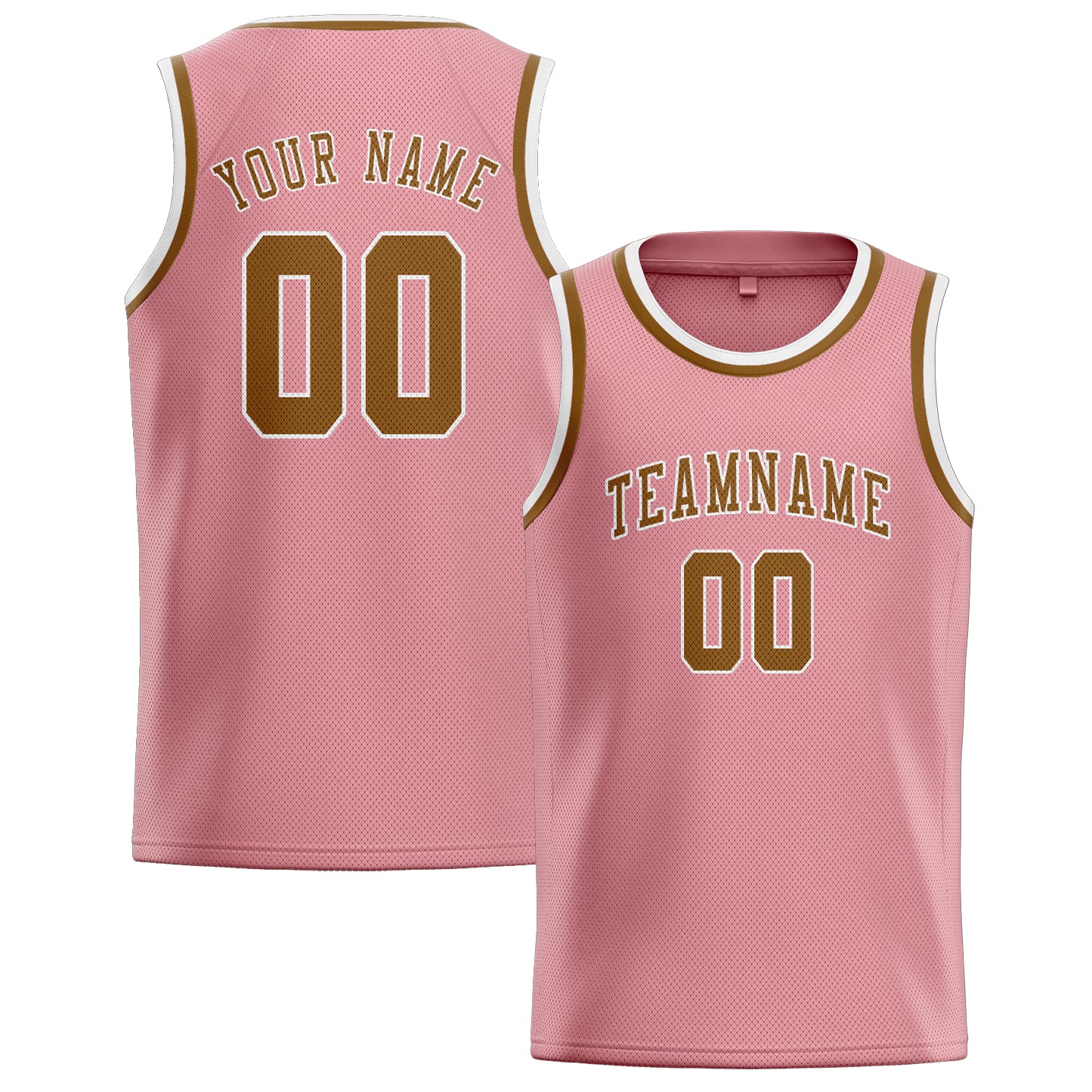 Benutzerdefiniertes Professionelles Rosa Khaki Basketballtrikot