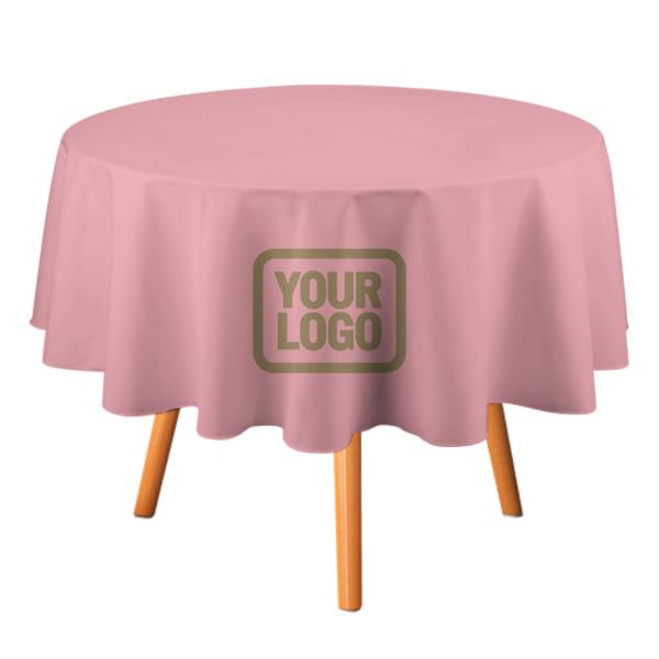 Maßgeschneidertes Rosa Hellkhaki Runde Tischdecke