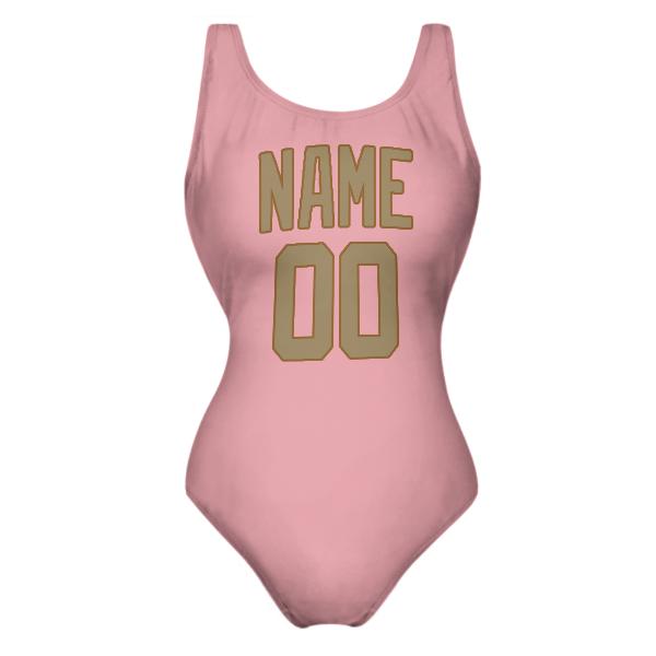 Maßgeschneidertes Rosa Hellkhaki Badeanzug