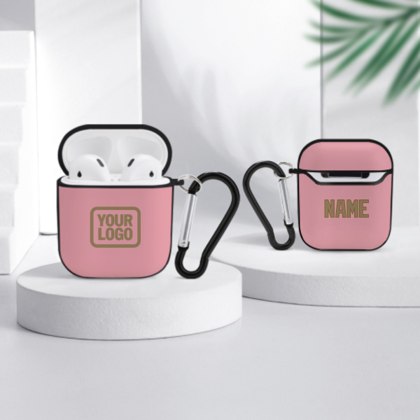 Maßgeschneidertes Rosa Hellkhaki AirPods-Hülle
