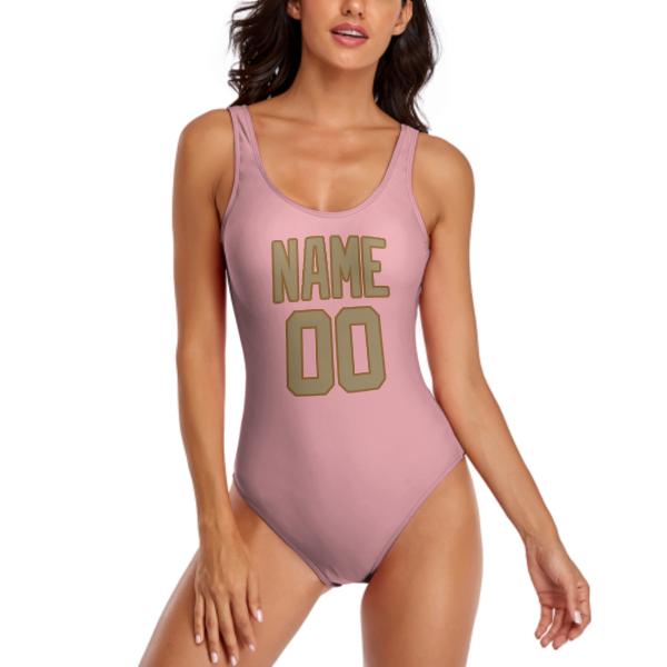 Maßgeschneidertes Rosa Hellkhaki Badeanzug