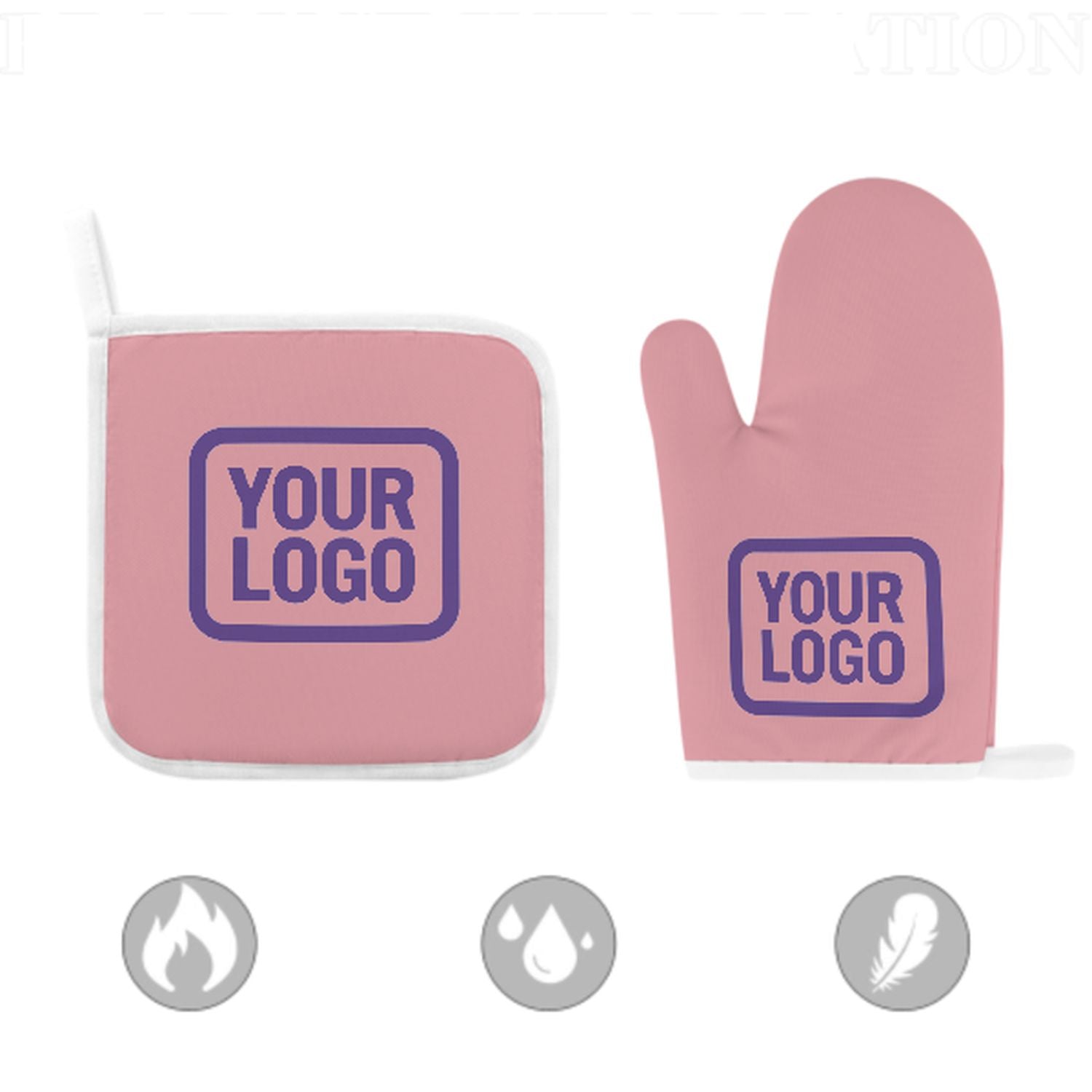 Maßgeschneidertes Rosa  Lavendel Topfhandschuh Set – 2-teilig