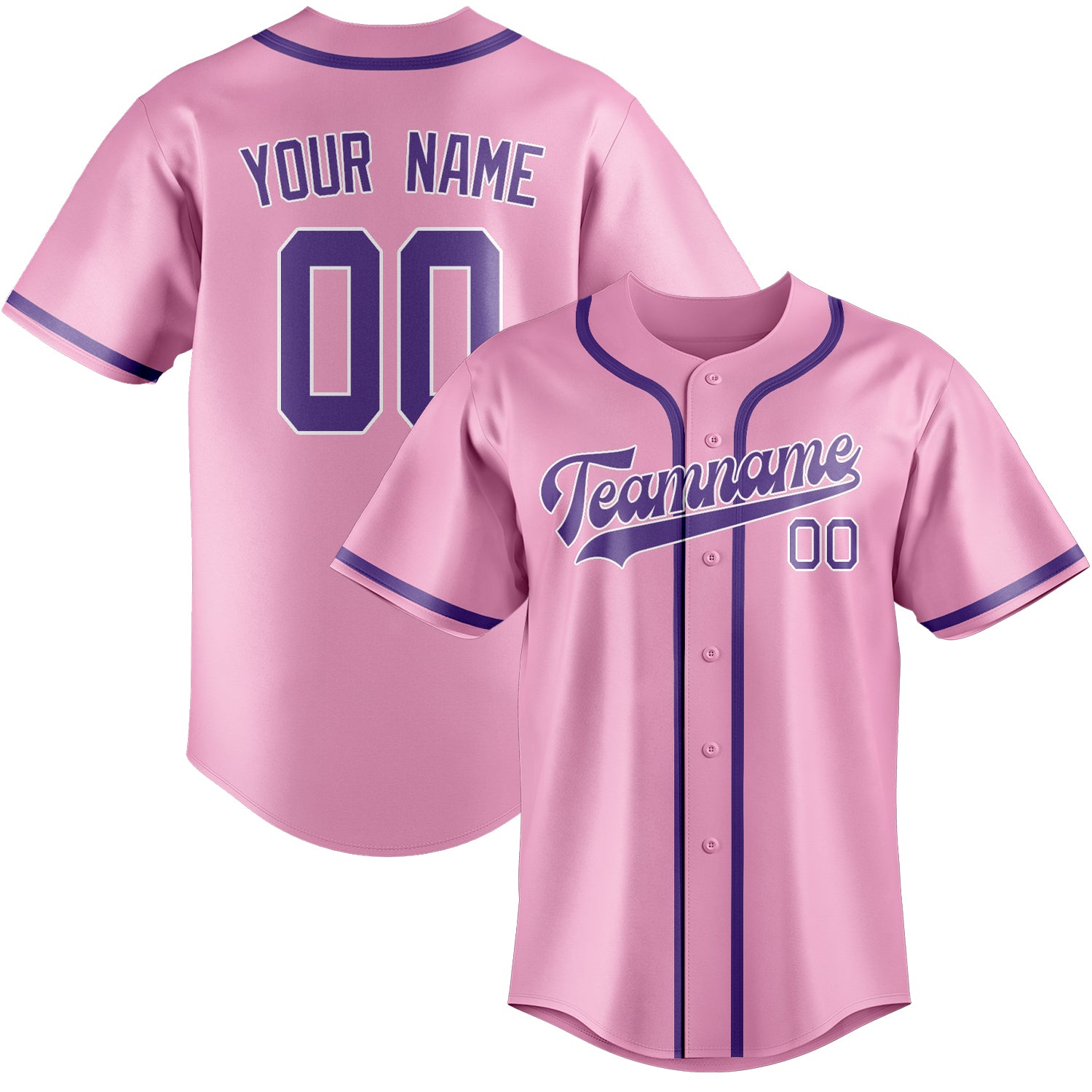 Benutzerdefiniertes Professionelles Rosa Lavendel Baseballtrikot