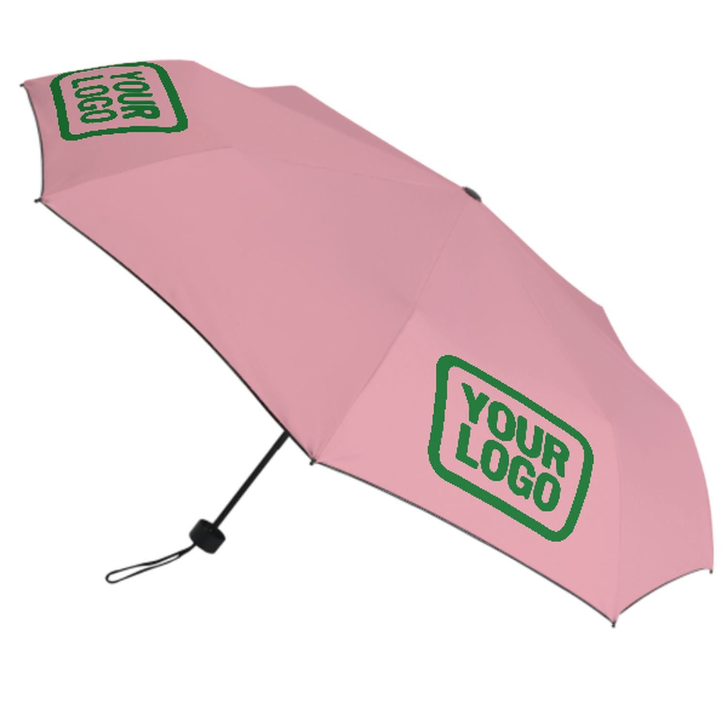 Maßgeschneidertes Rosa Smaragdgrün Automatik-Regenschirm